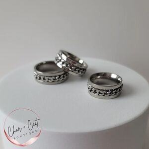 Stainless Steel Anxiety Chain Spinner Ring Various Sizes
